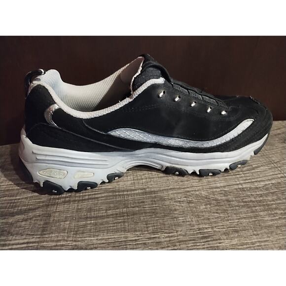 Skechers Shoes D'Lites Black silver Leather Slip On #11591 Women's 9 sparkle - Picture 5 of 10